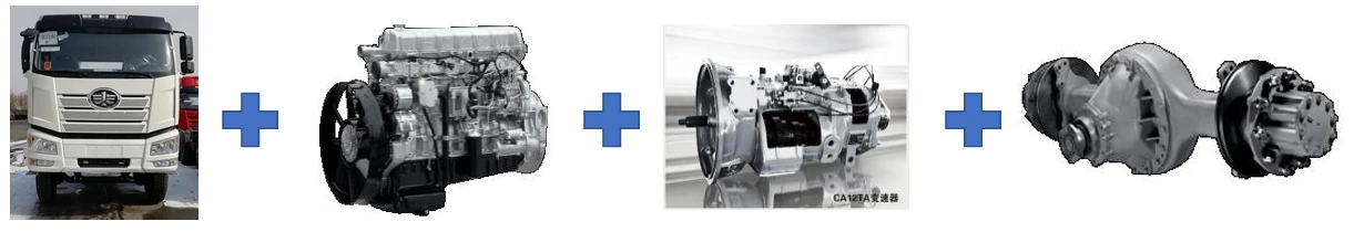 FAW engine, gearbox and axle components